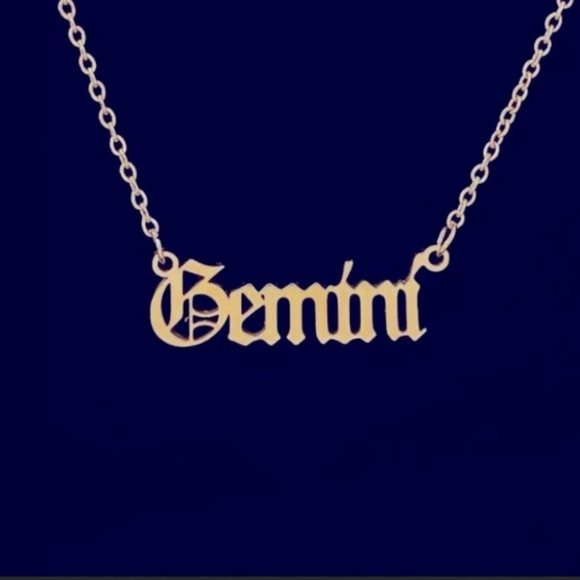 12 Astrological Letter Pendants Gold Necklace 925 - Picture 5 of 13